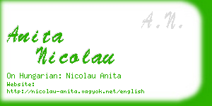 anita nicolau business card